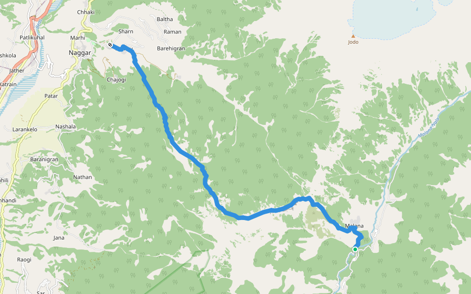 Chandrakhani walking route map in Pini