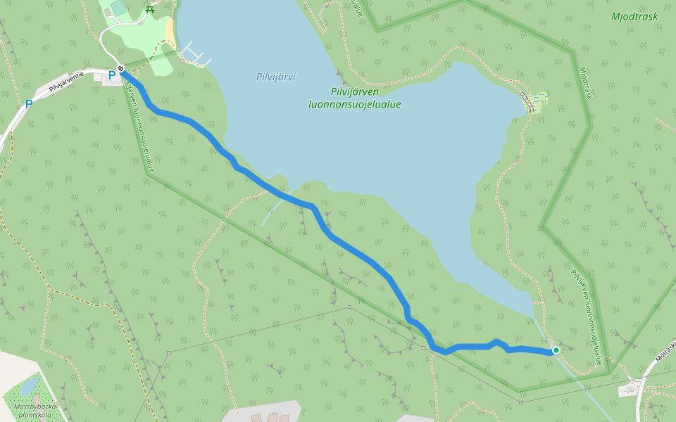 Sininen kymppi walking route map in Söderkulla