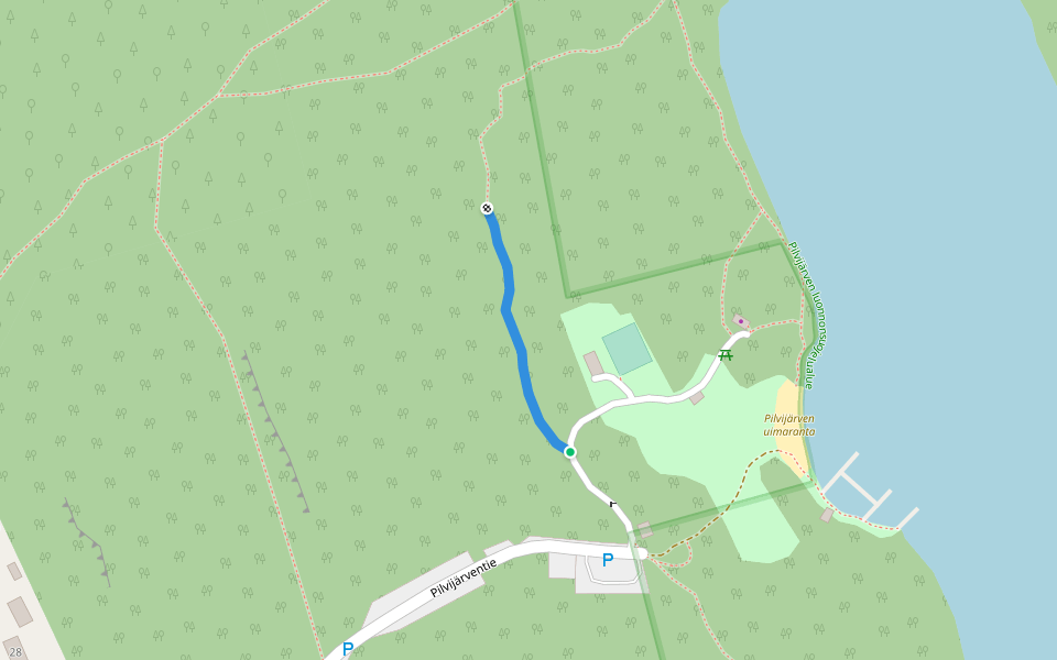 Sininen kymppi walking route map in Söderkulla