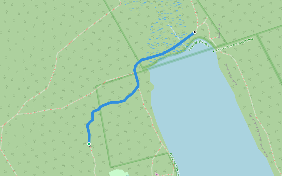 Sininen kymppi walking route map in Söderkulla