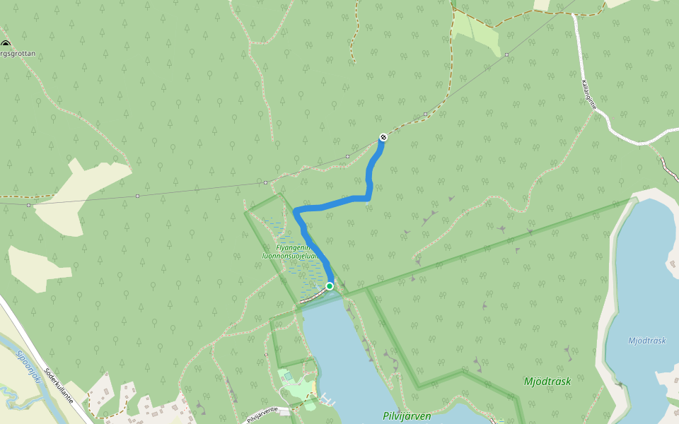 Sininen kymppi walking route map in Söderkulla