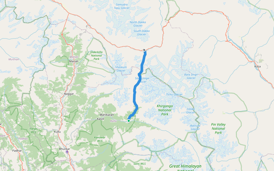 Sara Umga walking route map in Sosan