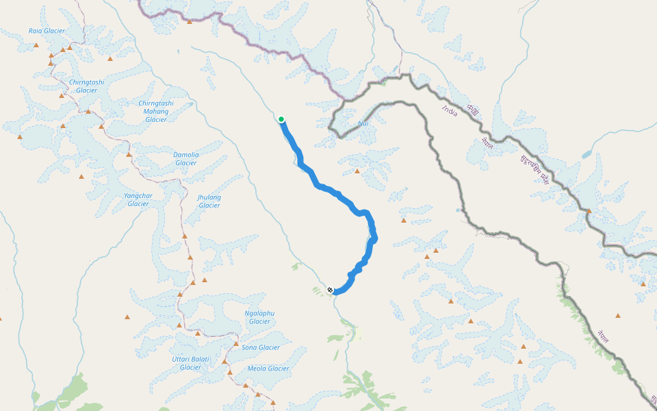 Dharm Side Valley walking route map in Dharchula Dehat