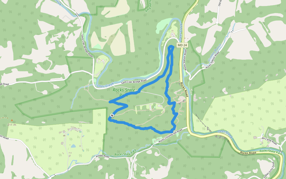 White Trail walking route map in Street