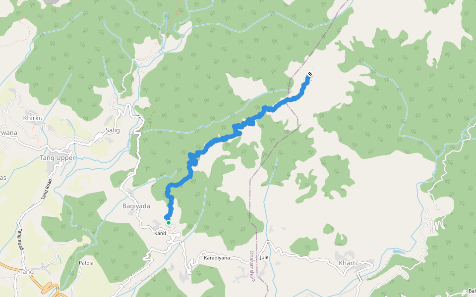 Himani Chamunda walking route map in Kardiana