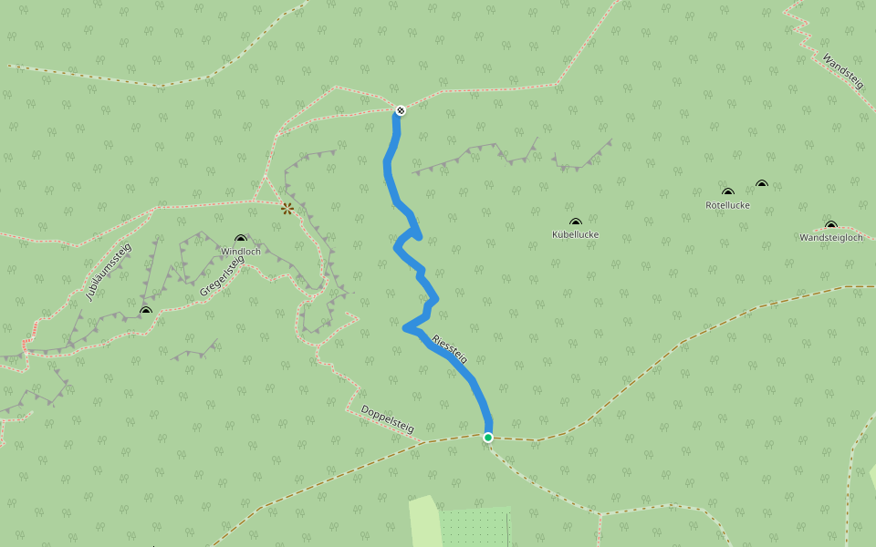 Riessteig (Flatzer Wand) walking route map in Ternitz