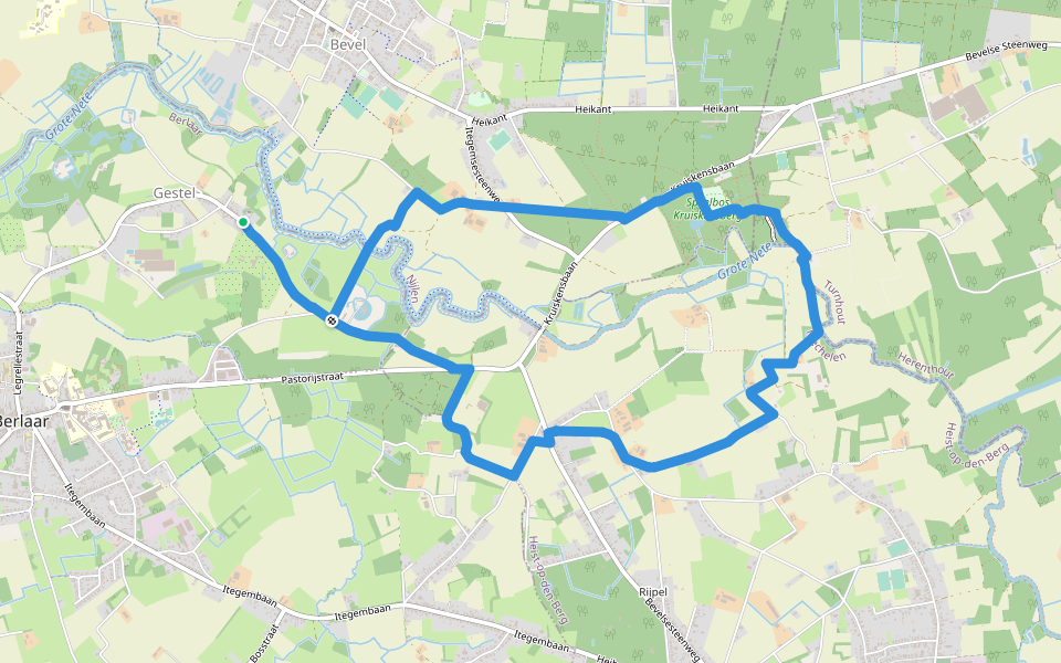 Gestelpad walking route map in Berlaar