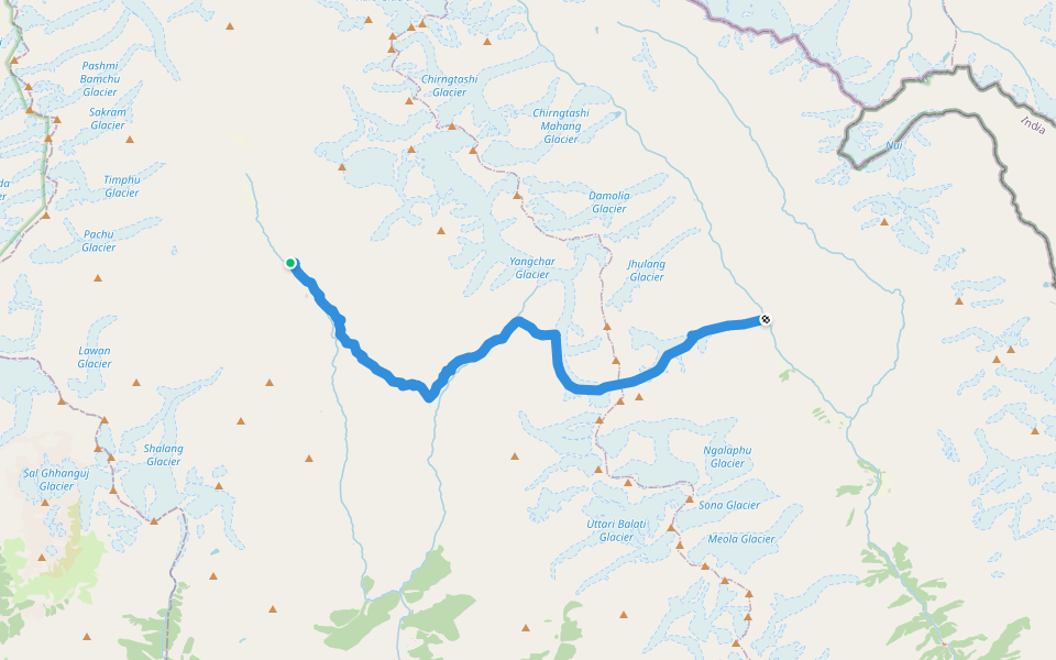 Ralam Pass walking route map in Bilju