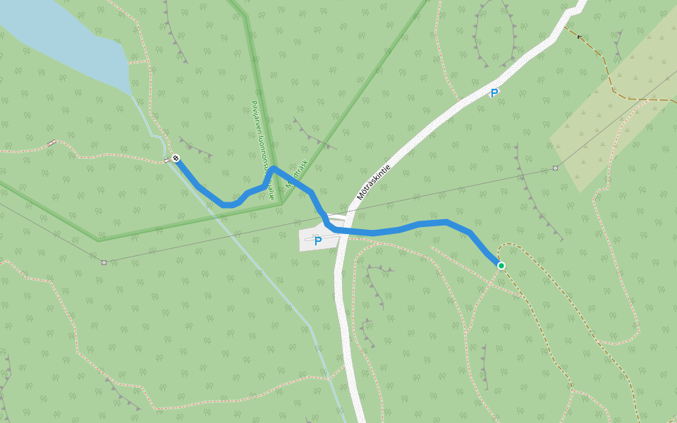 Sininen kymppi walking route map in Söderkulla
