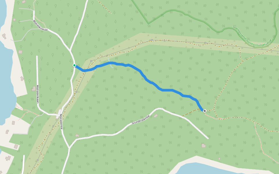 Sininen kymppi walking route map in Söderkulla
