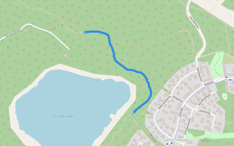 Sininen kymppi walking route map in Söderkulla