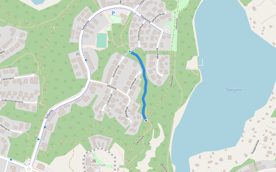 Sininen kymppi walking route map in Söderkulla