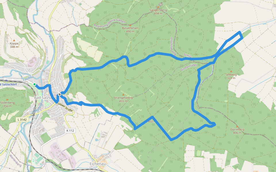 Bad Salzschlirf Rhön 1 walking route map in Bad Salzschlirf