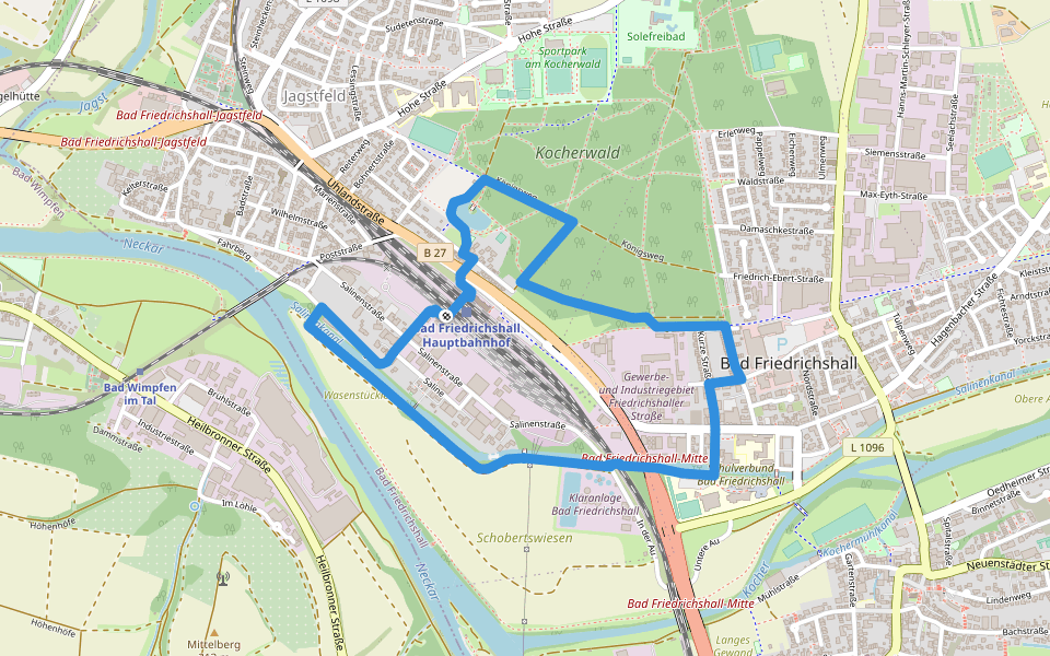 N5b Salzwanderweg - Wandern auf den Spuren des weißen Goldes walking route map in Bad Friedrichshall