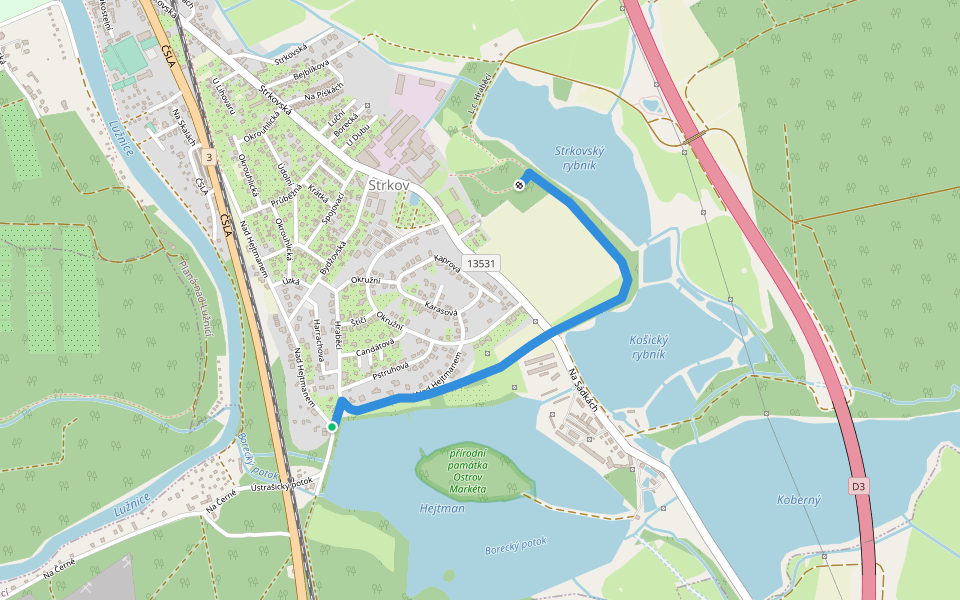 Naučná stezka Ptačí svět v okolí Plané nad Lužnicí walking route map in Planá nad Lužnicí