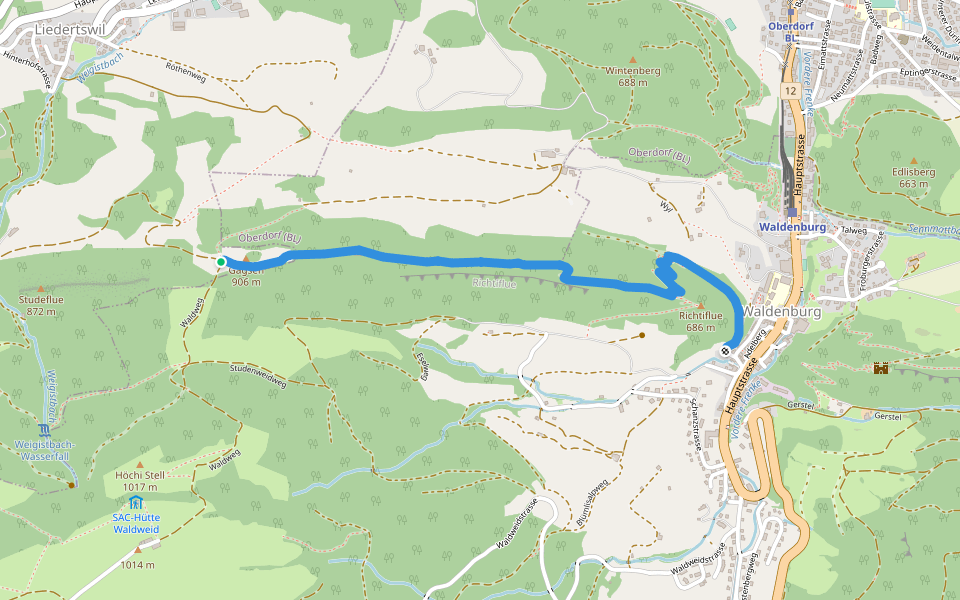 Gagsen - Richtiflue? - fixme walking route map in Liedertswil