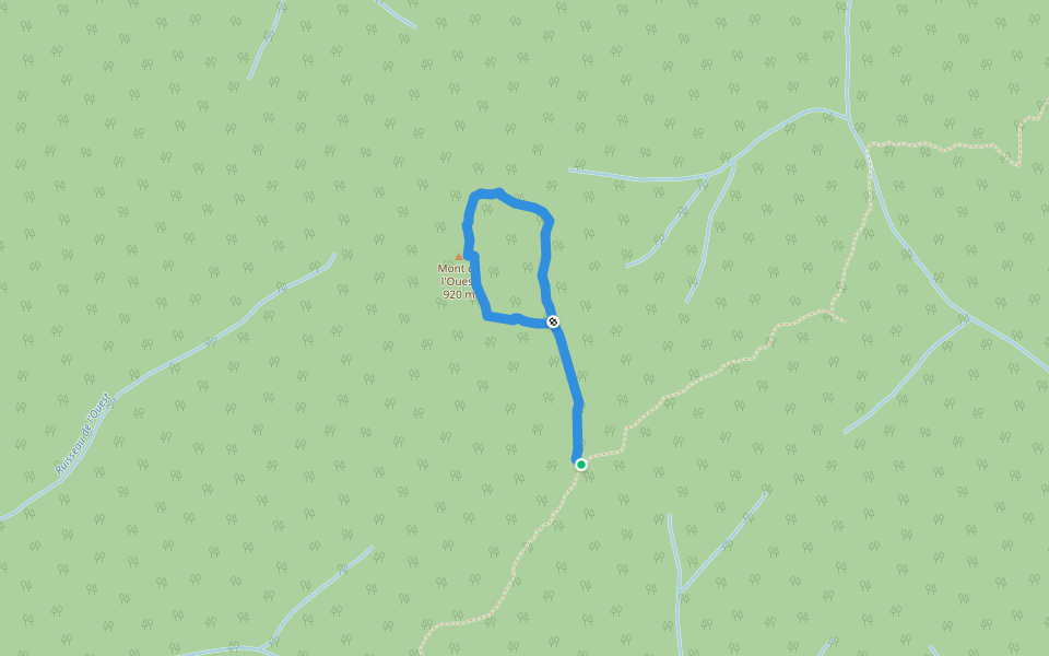 Sentier du mont de l'Ouest walking route map in Causapscal
