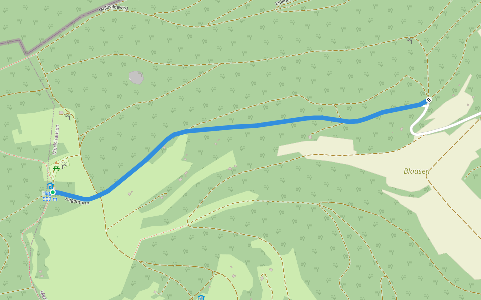Hagenturm - Soohölzli walking route map in Merishausen