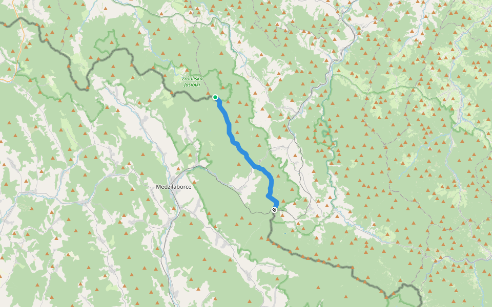 Východokarpatská magistrála walking route map in Kalinov