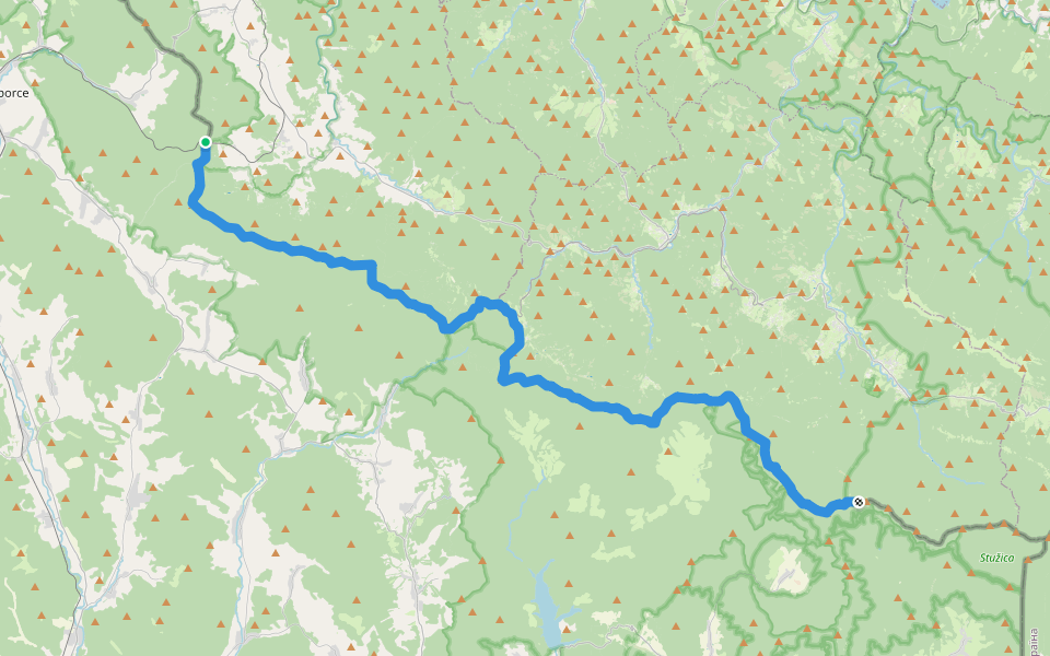 Východokarpatská magistrála walking route map in Palota