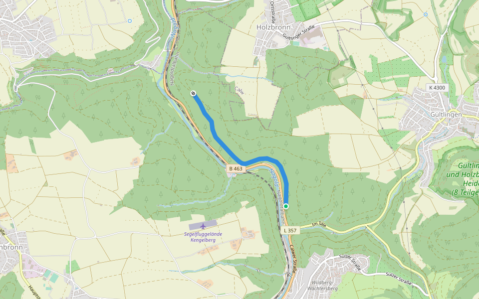 Untere Papiermühle - Ehemalige Gaisburg walking route map in Wildberg