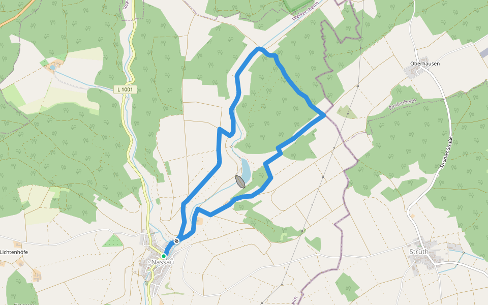 Nassauer See walking route map in Weikersheim