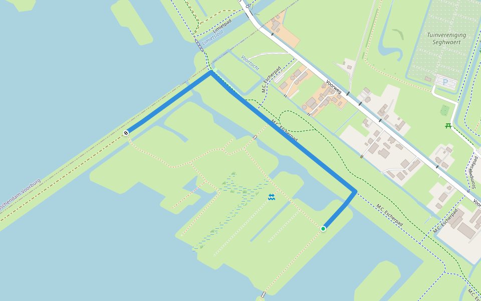 Zwarte wandelroute walking route map in Zoetermeer