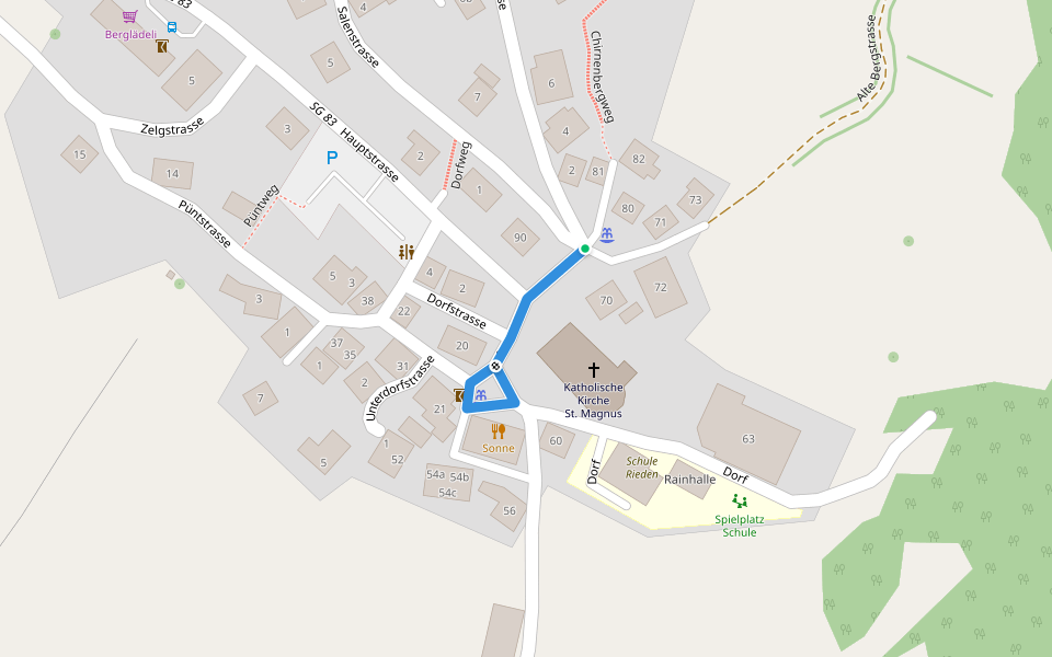 Rieden-Geroldsegg walking route map in Gommiswald