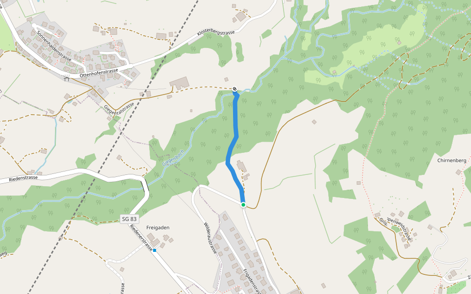 Gnippen-Giegen walking route map in Gommiswald