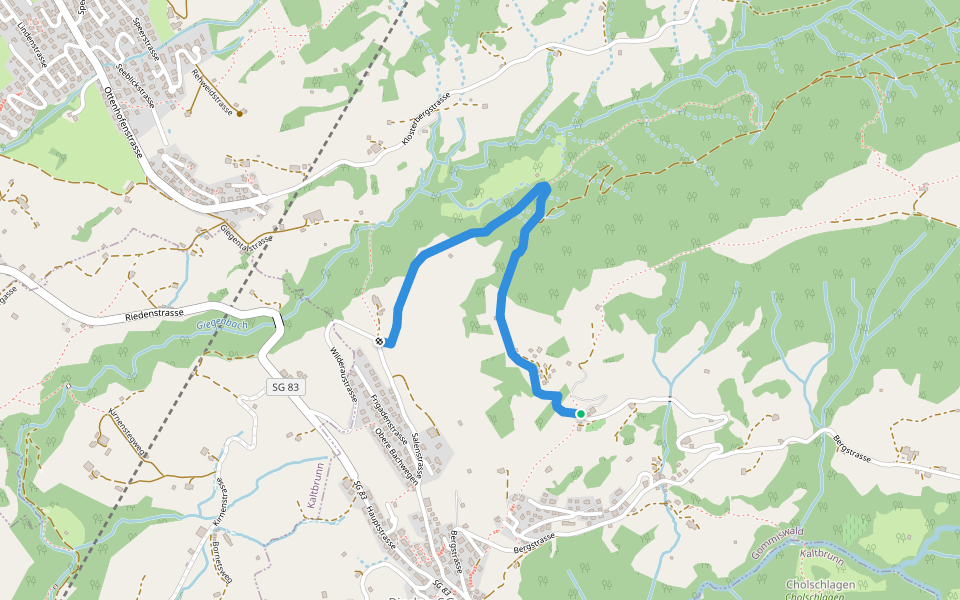Bergli-Gnippen walking route map in Gommiswald