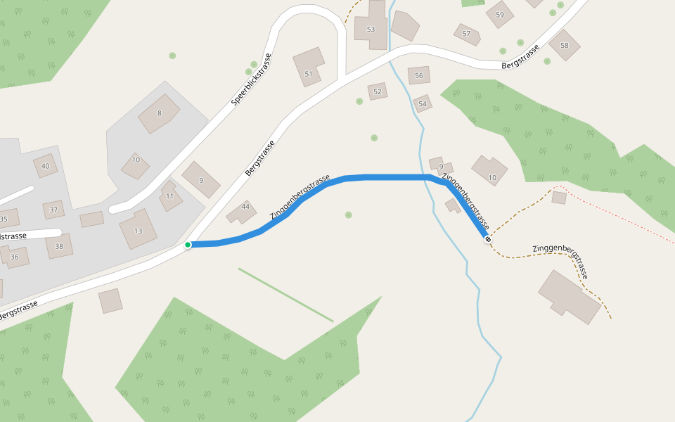 Zinggenberg-Bärgarten walking route map in Gommiswald