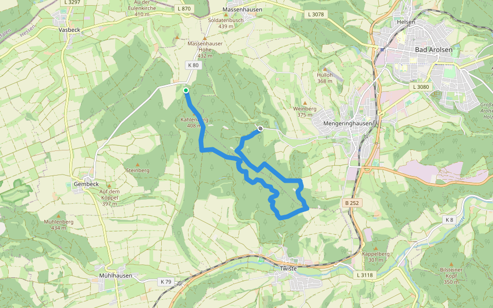 Bad Arolsen Wanderweg M4x walking route map in Twistetal