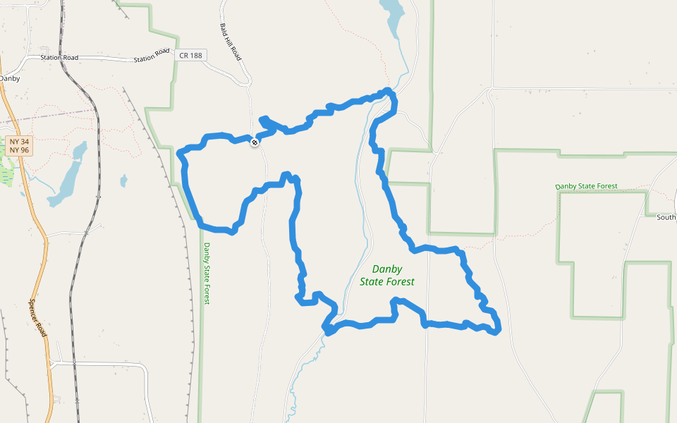 Abbott Loop walking route map in Spencer