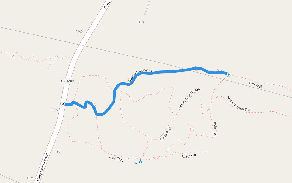 English Loop West walking route map in Dryden