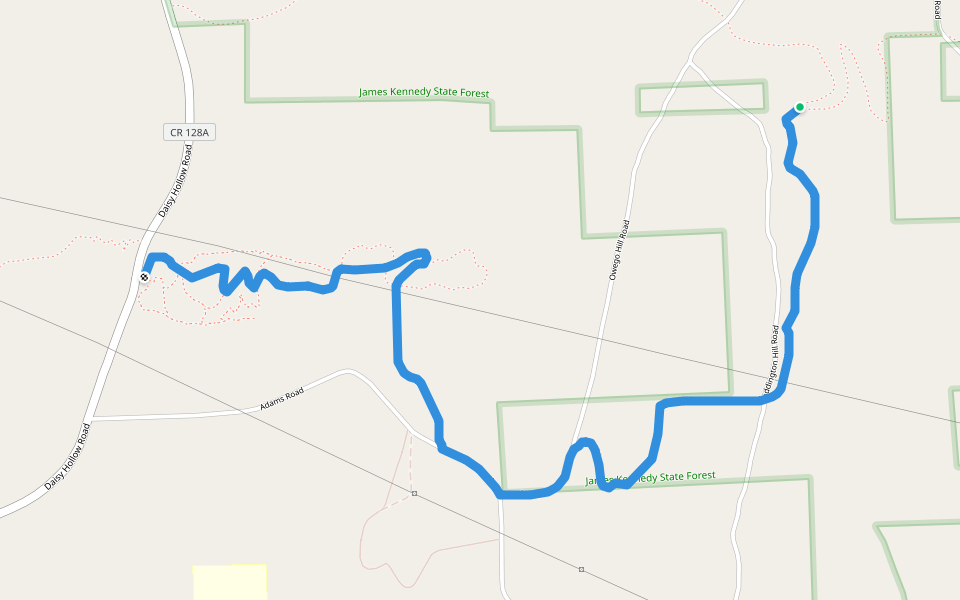 Spanish Loop Trail walking route map in Dryden