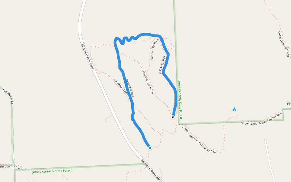 Irish Loop Trail walking route map in Marathon
