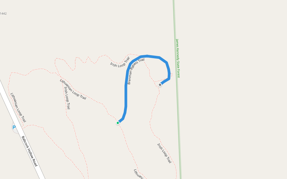 Brenman Bypass Trail walking route map in Marathon