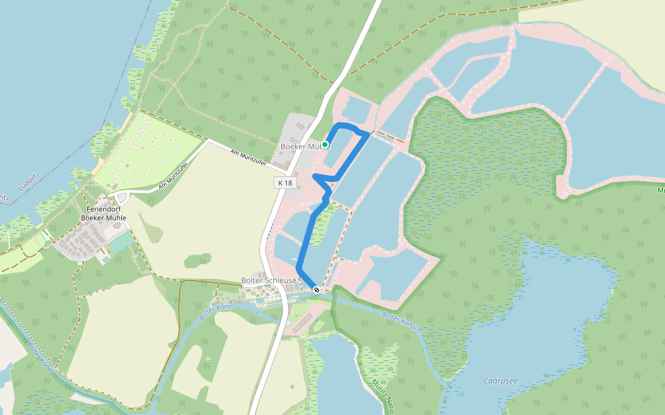 Fischers Land Boek walking route map in Rechlin