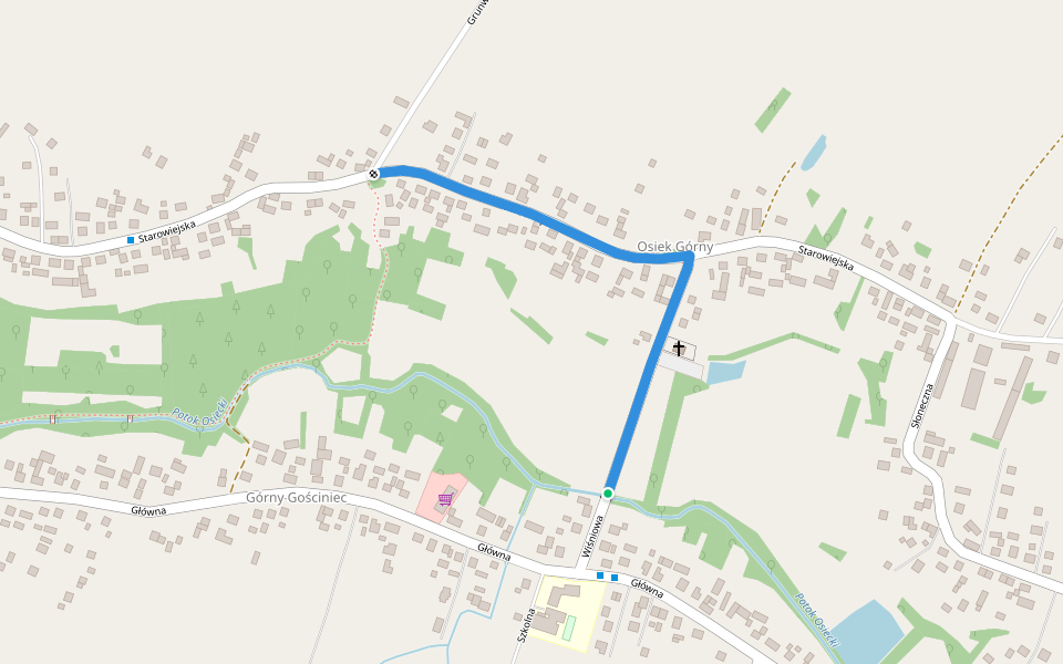 Trasa nr 2 Osiek (czerwona) walking route map in Osiek