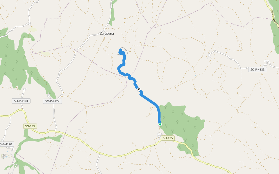 Sendero Ibérico Soriano walking route map in Retortillo de Soria