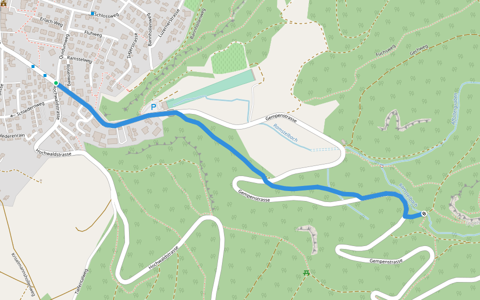 Musikschule - Woll walking route map in Dornach