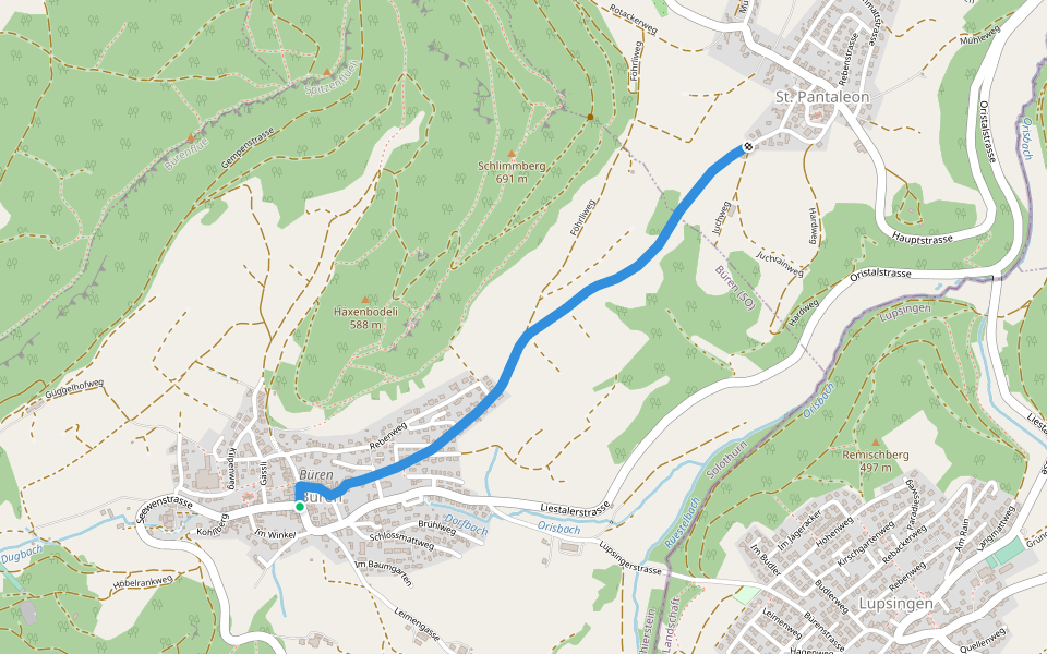 Büren - St. Pantaleon - fixme walking route map in Büren