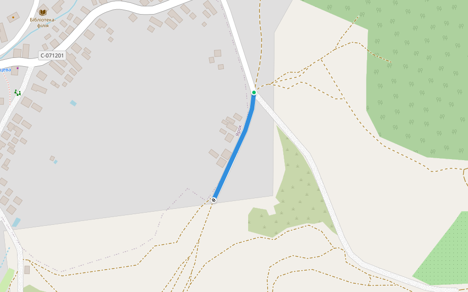 Shlyah Ploteni walking route map in Yarok