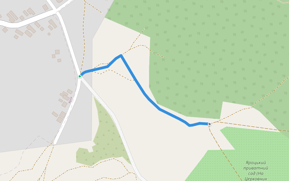 Shlyah Ploteni walking route map in Yarok