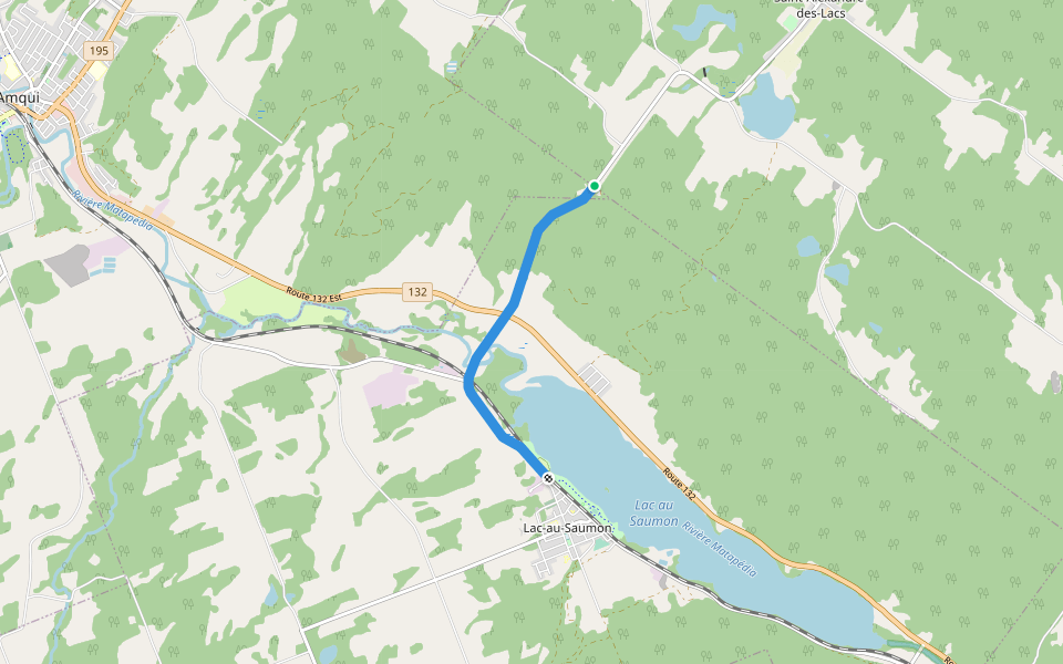 SIA, 6-Route d'accès Lac-au-Saumon walking route map in Lac-au-Saumon