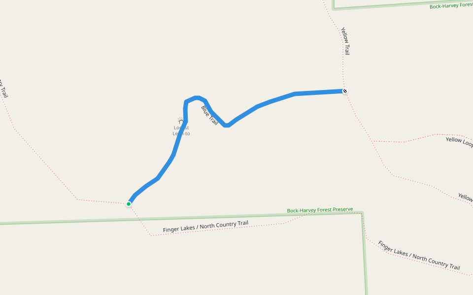 Blue Trail walking route map in Newfield