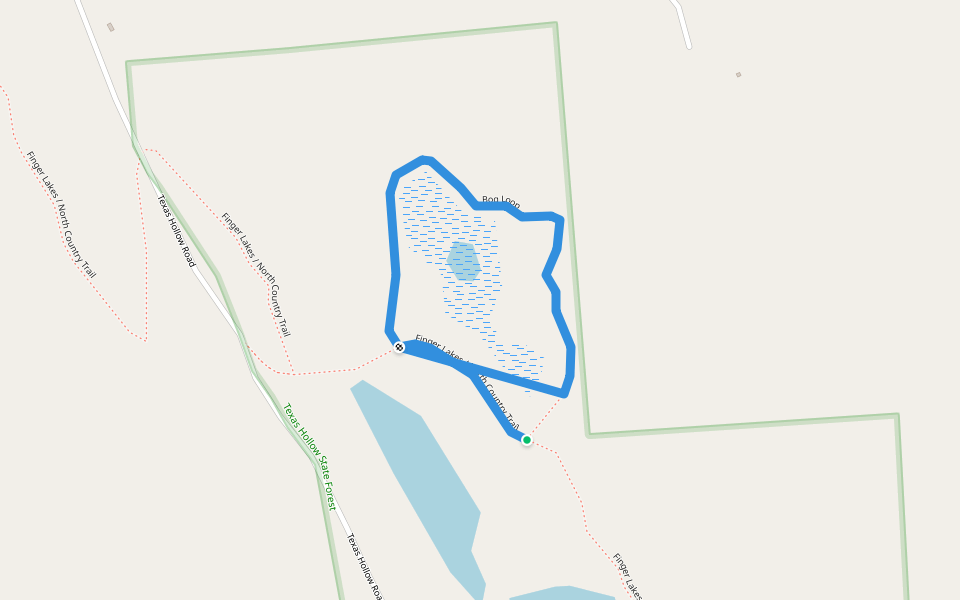 Bog Loop walking route map in Burdett