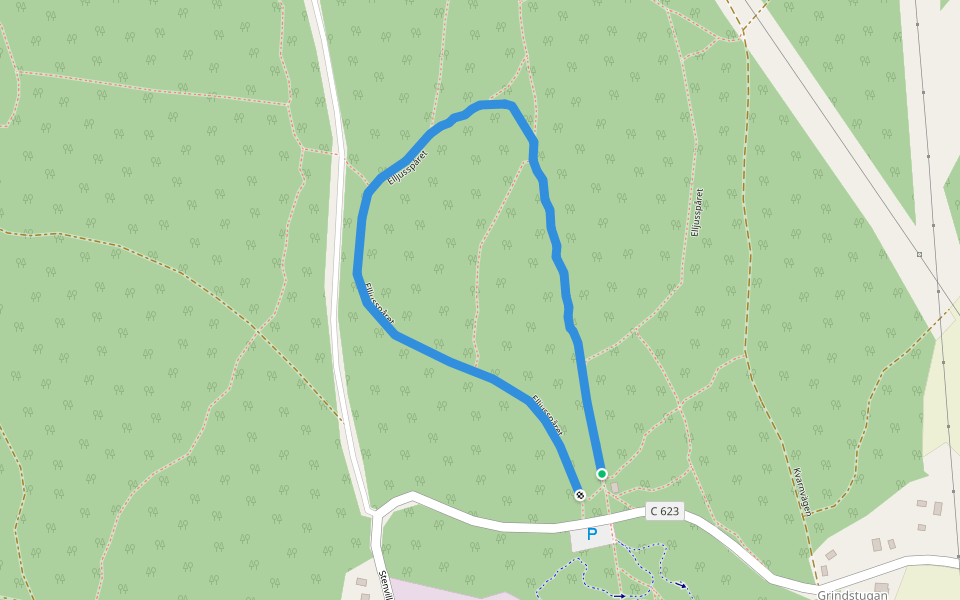 Grå walking route map in Heby