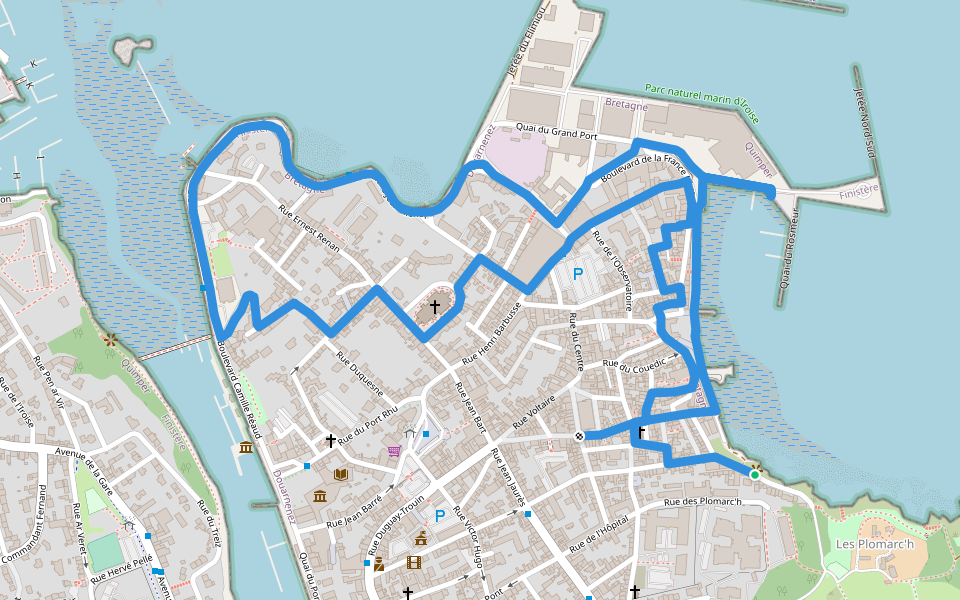 Le chemin de la sardine walking route map in Douarnenez
