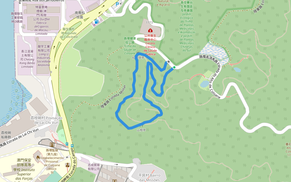 路環健康徑 Circuito de Manutenção de Coloane walking route map in Coloane Village